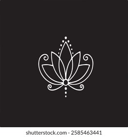 black lotus spa logo, black lotus spa logo with white background, vector, illustration, sign, logo