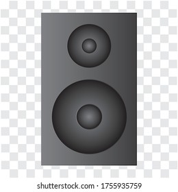 Altavoz negro con fondo transparente