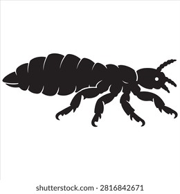 A black louse silhouette vector style illustration