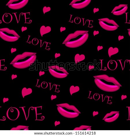 black love background with lips