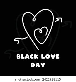 Black Love Day. Black background. Eps 10.
