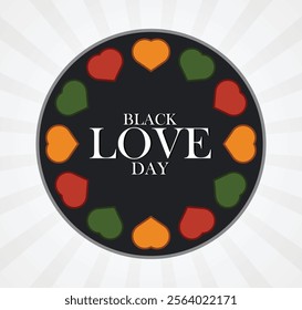 Black Love Day. Holiday concept. Template for background, banner, card, poster with text inscription
