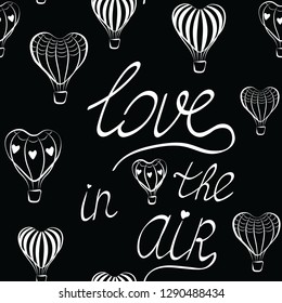 black love fashion seamless vector pattern 