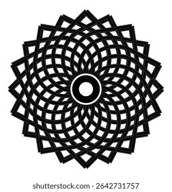 Diseño de Vector de mandala con patrón de flores de amor negro. 