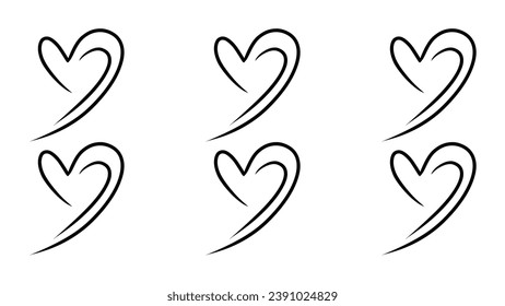 schwarze Liebe Herz Zeichnen, Vektorweiche, unscharfe Muster. Farbige Illustration im abstrakten Stil mit Farbverlauf. Eine neue Art von Design. Vektorgrafik