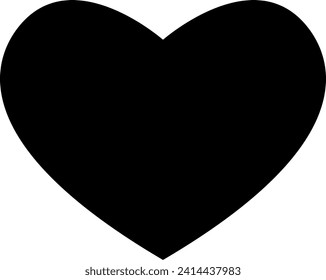 Black love heart flat concept icon symbol sign. Vector illustration design background