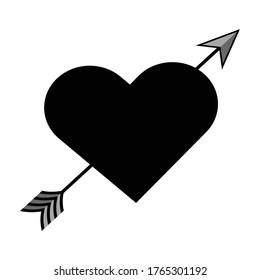 black love icon with arrow vector illustration 