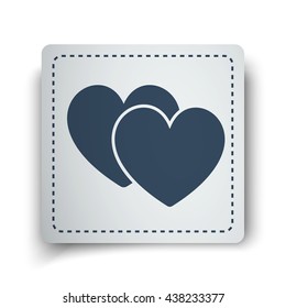Black Love Sign icon on white sticker