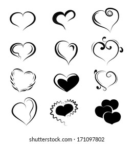 black loving heart icon