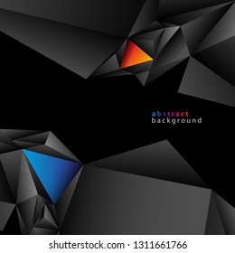 black low poly background with colorful triangles vector