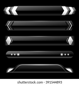 Black lower third banner bar screen broadcast - vector illustration