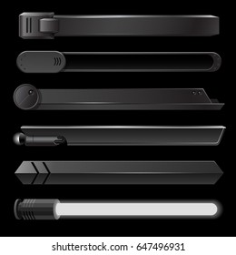 Black lower third banner bar screen broadcast - vector illustration