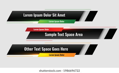 black lower third geometric banner design