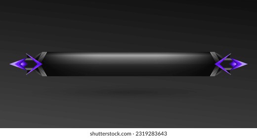 Black lower third with purple border abstract game gui title banner