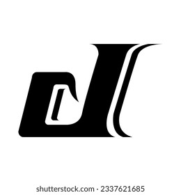 Black Lowercase Italic Letter D Icon on a White Background