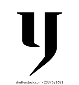Black Lowercase Letter Y Icon on a White Background