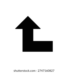 A black L-shaped arrow icon pointing upwards, commonly used for an upload or scroll to top action.
