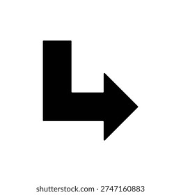 A black L-shaped arrow icon pointing to the right, indicating a return or enter action.