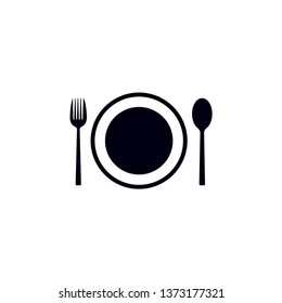 Black lunch icon with white background 