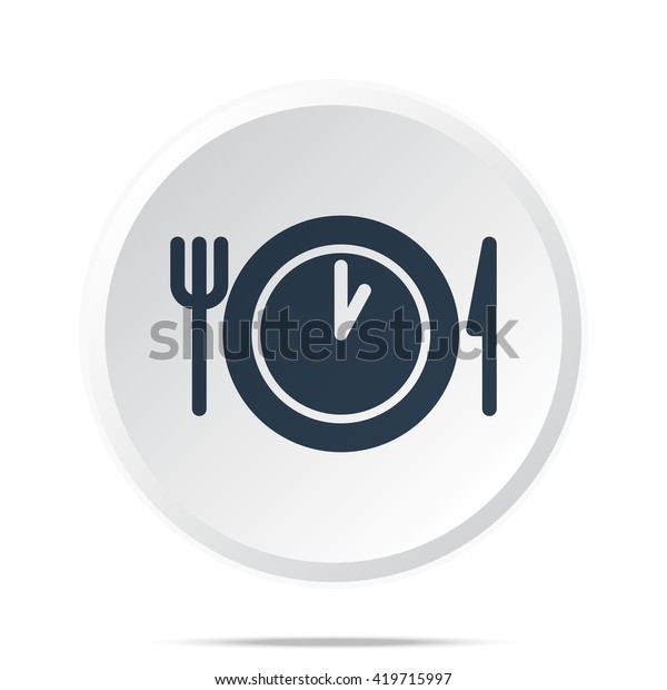 Black Lunch Time Icon On White Stock Vector (Royalty Free) 419715997