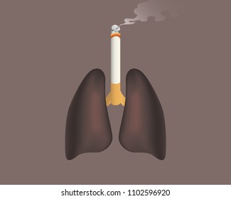 black lung connected with cigarette