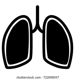 Black lung vector icon icon on white background