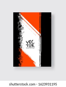 Black Lush Lava ink brush stroke on white background. Minimalistic style. Vector illustration of grunge element stains.Vector brushes illustration.