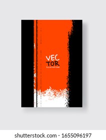 Black Lush Lava ink brush stroke on white background. Minimalistic style. Vector illustration of grunge element stains.Vector brushes illustration.