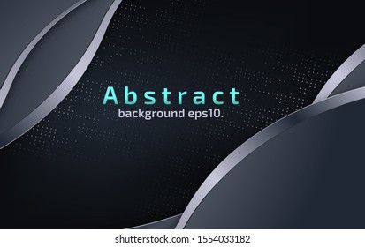 Black luxury abstract background image Overlay geometric curves for modern template designs.