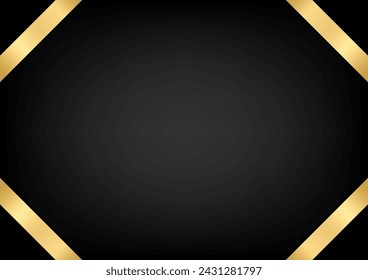 Black Luxury Abstract Background with Ribbon. Invitation Card. Vector Illustration. 