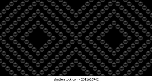 Black luxury background with beads. Seamless vector illustration. 