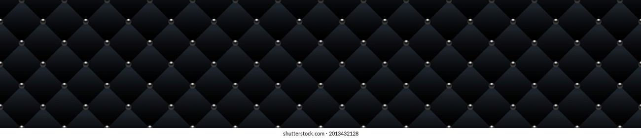 Black luxury background with beads. Seamless vector illustration.