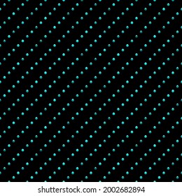 Black luxury background with blue beads. Seamless vector illustration.