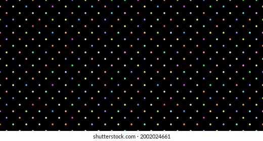 Black luxury background with colorful beads. Seamless vector illustration.