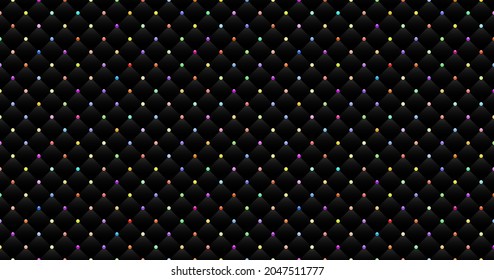 Black luxury background with colorful beads. Vector illustration.