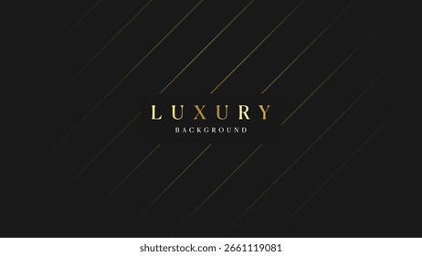 Um fundo de luxo preto com linhas diagonais douradas elemento de design