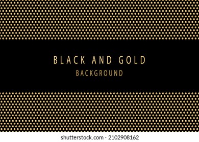 Black luxury background with golden beads. Vector illustration.