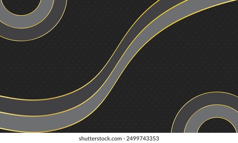 Black luxury background with golden line elements black and golden background