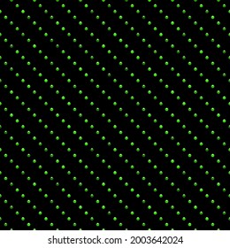 Black luxury background with green beads. Seamless vector illustration.