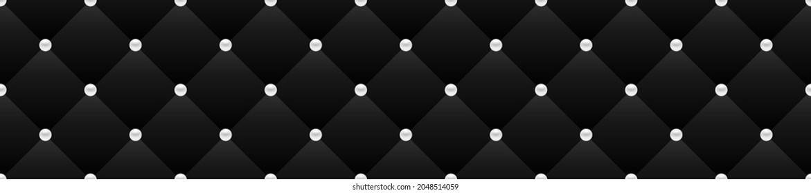 Black luxury background with pearls. Vector illustration. 