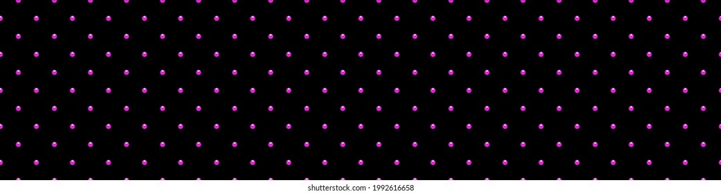Black luxury background with pink beads. Seamless vector illustration. 