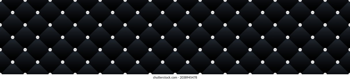 Black luxury background with rhombuses and pearls. Vector illustration. 