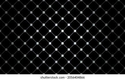 Black luxury background with silver chains and beads. Vector illustration.
