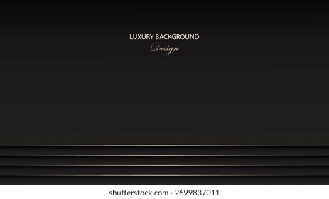 Diseño de Vector de fondo de lujo negro. Fondo abstracto dorado y negro con doblez y línea curva y papel. Traje para el Anuncio, telón de fondo, certificado, Plantilla de premio, presentación, tarjeta de invitación.