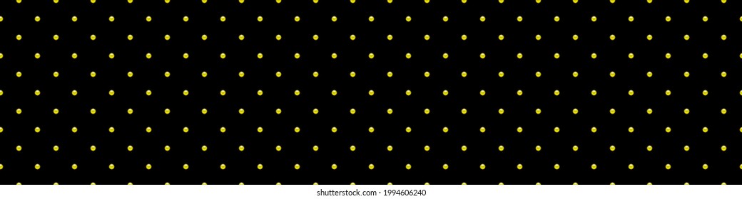 Black luxury background with yellow beads. Seamless vector illustration. 