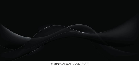 Ilustración vectorial de fondo elegante de lujo negro,Curva de fondo negro y onda EPS 10