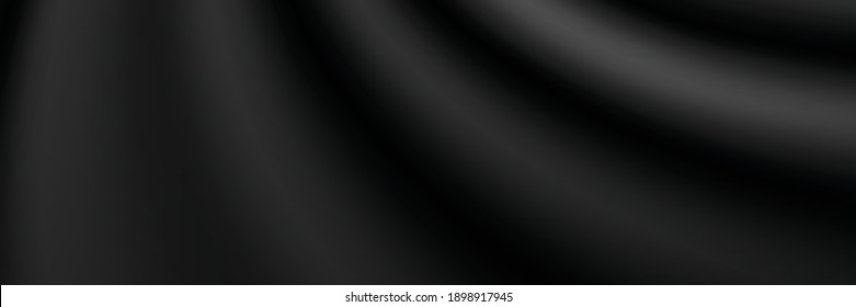 Black luxury fabric background with copy space. Abstract Illustration. Luxurious black line background. Abstract dark background illustration with geometric graphic elements