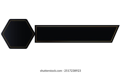 Black luxury golden arabic islamic text box title frame border set with ornamental illustration