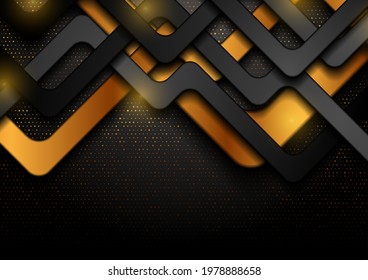 Black and luxury golden geometric abstract vector background