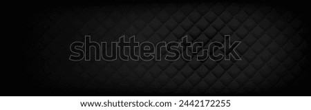 Black luxury leather pattern background. Horizontal design for background, backdrop. Vector illustration. 
